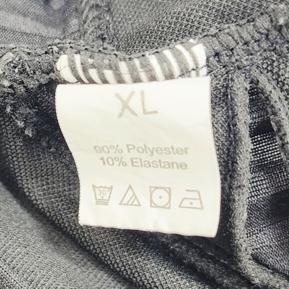 Black Ribbed Halter One-Piece Swimsuit With Ruffle Detail   Size XL - Picture 3 of 5